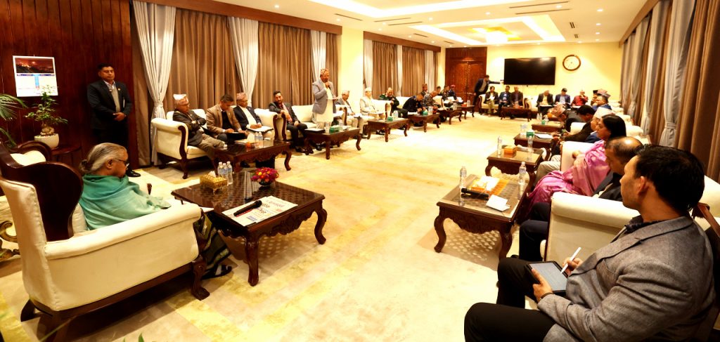 बालुवाटारमा सर्वपक्षीय बैठक जारी